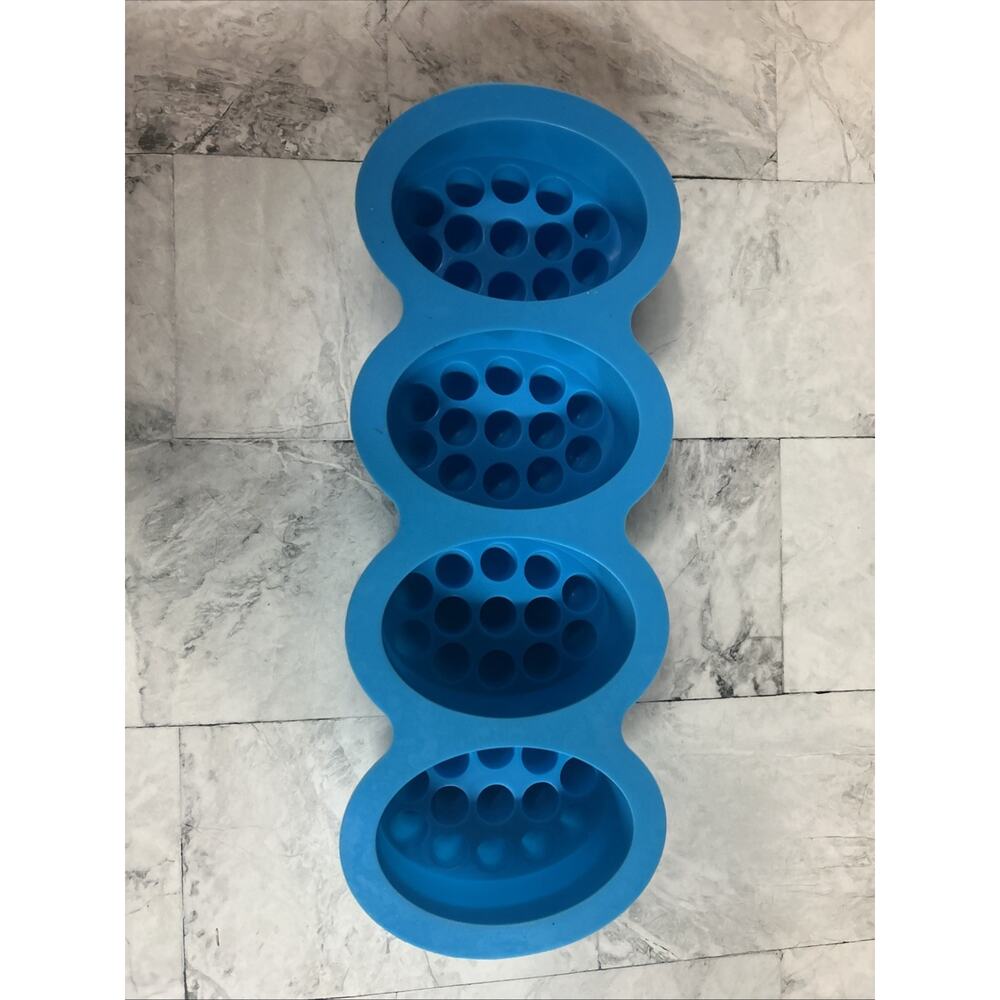Silicone Oval Massage Bar Soap Mold - Blue